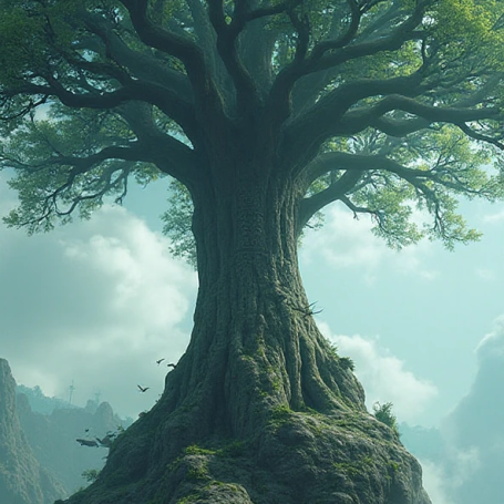 Fornixer Sprichwort Ein großer Baum steht auf einem starken Felsen.